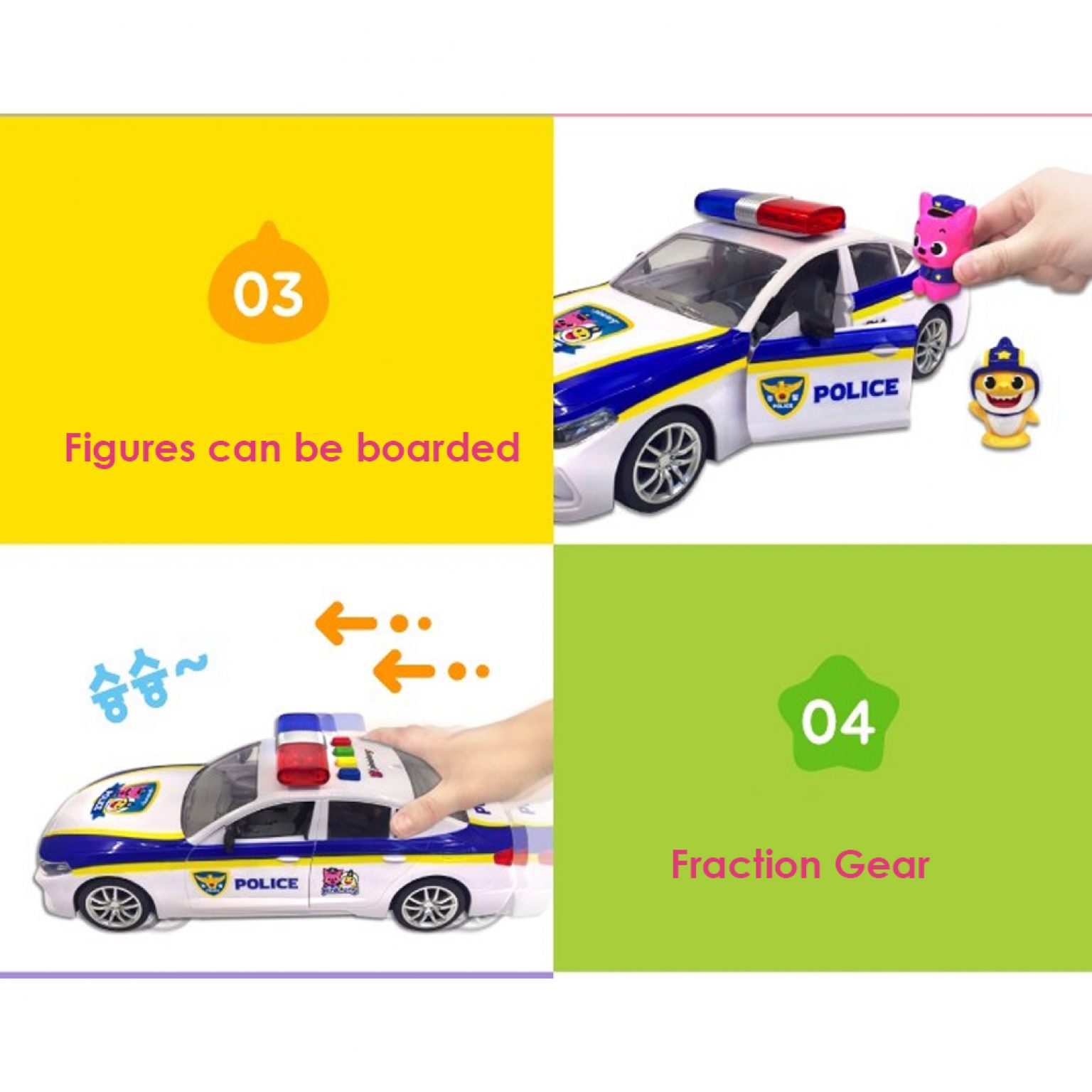 Iwill Pinkfong Baby Shark Police Car With Pinkpong Baby Shark