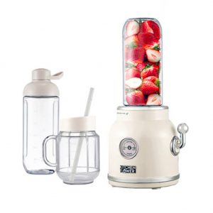 Kitchen Flower Retro Mini Blender Tritan BPA BPA Free Jar Smoothie Ice Crush Blender 600mL Capacity 220v Cream Color