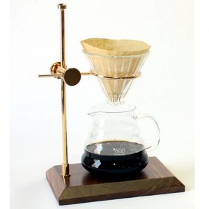 Gentle Prince Emotional design Walnet Gold Stand Hand Drip Coffee Maker Set WITH 600ml coffee service & grass dipper