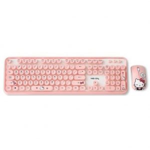 Digital Ventus Hello Kitty Retro 2.4GHz Wireless Keyboard + Mouse Set, Keyboard Korean/English (Pink)