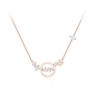 J.ESTINA Trema Mioello Necklace JJMENQ7AF403SR420 925Silver + Rose gold plating Rhodium pendant necklace