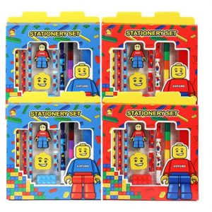 Oxford Block Figure Stylish Pencil Stationery set  4pack- Pencil, ruler, colored pencil, eraser, pencil sharpener, colored pencil, sharpener sharp, pencil cap, random design