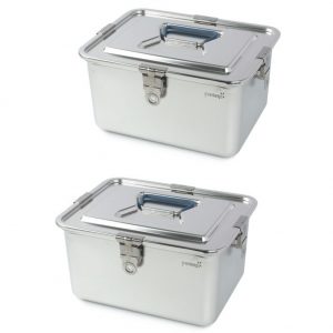 Gentle Prince all Stainless Steel 304 Storage Sealed Container with lid and handle Set 2P (6.8L + 6.8L) for Storing Kimchi through Side Dish Vegetable Made in Korea