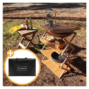 Gentle Prince 4-Shelf Folding Camping Shelf wood 19.7 x 9.8 x 27.5 inch