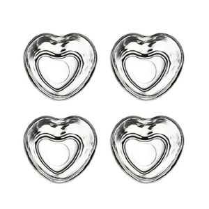 heart Shape 1.5 oz Shot Glass with Heavy Base, Clear Glass, Set of 4