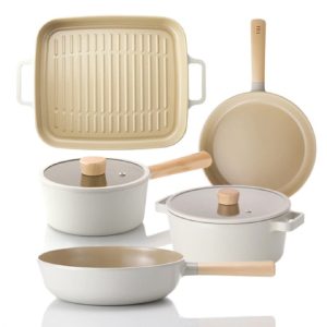 Neoflam Fika IH Induction Pan Pot Grill Cookware Set of 5P