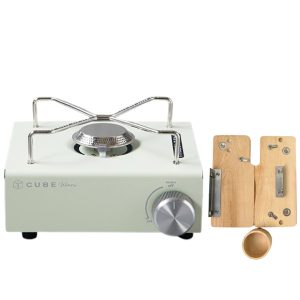 With Molly Kovea Winni cube Gas Stove wood with storage emotional camping – Stove + Wood Accessories + Compact Plastic Inbox Set Cream