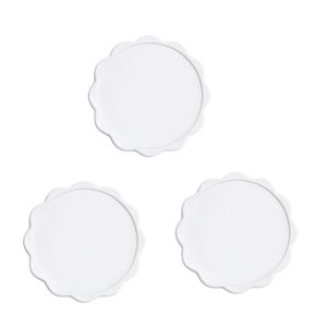With Molly flower Dessert Plate White 3P 8.2inchx 0.7inch