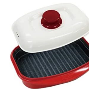 Used Rangemate Nonstick Microwave Grill Ceramic Coating Pan (Red