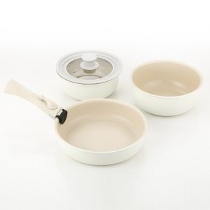 With Molly dore IH hands free organic Pot Cookware Set of 5P Ivory