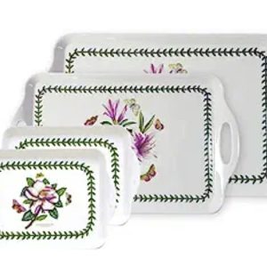 used Kwang in Sangsa Portmeirion Botanic Garden Food Tray, pattern random, Set of 4 (2pcs 21cm x12cm+1p 39cm x24cm+1p48cm x 30cm