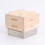 Square edge Square 11.2 Inch Handmade Bamboo Steamer Two Tier with stainless steel pot Timer silicone knob storage bag