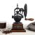 With Molly Vintage Antique Style  Manual Cast Iron Coffee Grinder  Windmill Wheel Hand Crank Wooden Drawer