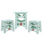 With Molly cucuriku  Portable multipurpose table and chair set for camping, outdoor, indoor, kid’s room, 1 table, 2 chairs, Mint