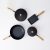 Gudul Non-stick cookware scratch-free cookware with thick innoble coating 5P Black