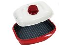 Used Rangemate Nonstick Microwave Grill Ceramic Coating Pan (Red