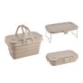 With Molly foldable multifunctional picnic basket, a foldable picnic table tray for camping  indoor outdoor Beige 8.5(W) x 10(D) x 9.5(H) inch