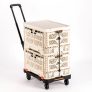 Multipurpose use of space 48 liter open folding box hand cart 2-stage SET folding shopping wagon white Maximum Load 440lbs
