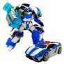 With Molly MetalCardBot Blue Cop Two Transformation Robot Vehicle Modes  7.4in x 3.5inx 7.9in