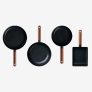 With Molly True Cook  IH Induction Frying Pan Set of 4P  Black