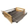 Baum Stainless Steel  side bamboo Dish Dry Rack Drying Drainer Kitchen Holder Organizer 17.9 x 12.5 x 6.4 in