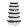 With Molly 6 Pack 304 Stainless Steel Food Storage Containers with Lid 6P (1x 350ml 2x 550ml 2x 850ml 1x 1800ml)