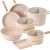 With Molly Cozy Peach IH Induction Pot Induction Frying Pan Set of 7P pink