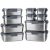 Gentle Prince #29 all Stainless Steel 304 Stoage Sealed Container with lid and handle Set 10P (2ea x 0.5L +2ea x 0.6L+1.5L + 2L+ 2ea x 2.6L+2ea x 3.6L) for Storing Kimchi through Side Dish Vegetable