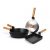 Happycall Forest Wood IH Pan and Pot Set of 4P -Frying pan IH 26cm,Royal Pan IH 26cm Egg Rolling Pan IH 21cm ,Pot IH 18cm