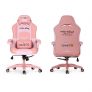 Linbak Hello Kitty Gaming Chair  High-Back Ergonomic Racing Seat with Massager Lumbar Support and Retractible Footrest PU Leather Degree Adjustment of backrest Thickening sponges pink