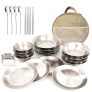 With Molly MDog Camping stainless steel Cookware Set 26P with storage bag