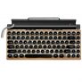 With MollyTypewriter Inspired Retro Mechanical Wired & Wireless Keyboard with Tablet Stand Brown