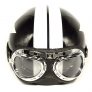 Gentle prince Motorcycle Helmet with Goggles Vintage Pilot Style free size white stars black