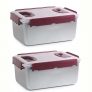 Gentle Prince # GA Multi-purpose Stainless Steel 304 Stoage Sealed Container with lid 2P (11.5L + 11.5L ) 13.7inch x 9.8 inch x 7.3 inch