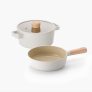 Neoflam Fika  cookware set 2P Mini Set Petit Wok 17in +pot 17in Ivory