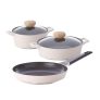 Neoflam Premium Carat cookware set 3P Pumpkin pot 20cm + Hot pot 24cm + Frying pan 28cm  Ivory