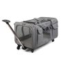 With Molly pet multipurpose pet carrier, detachable pet bag 360-degree rotating wheel gray 23.6×15.3x17inch