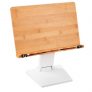 Withmolly  RD150 Wooden Book Stand Reading Rest Bookrest Cookbook Laptop Holder for Textbook Music Score Desk Laptop Height Adjustable 270° Angle Adjustable White