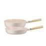 Roitchen IH Premium Ceramic cookware set 2P Pots 28cm(11in) frying pan + 28cm(11in) royal court pan Pink