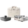 With Molly Cocoa Portable Mini 8oz BTU Portable Gas Stove with casserole pot Exclusive bag 10.6(W)x8.9(D)x7.5(H)inches