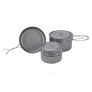 Lightweight Titanium Camping Cookware Set 800ml Pot, 1300ml Pot, 150ml Frying Pan, Pouch