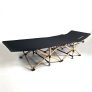 Waterproof Camping Cot Supports 14.3lbs Sleeping Bed Folding carbon steel Frame Portable with Carry Bag Oxford 1200D fabric Black