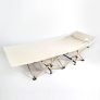 Waterproof Camping Cot Supports 14.3lbs Sleeping Bed Folding carbon steel Frame Portable with Carry Bag Oxford 1200D fabric ivory