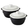 With Molly Fika Non-cracked Ttukbaegi Set(2kinds 0.55L, 0.83L),Earthen Pot,Clay Pot,Ceramic Cookware with Lid For Cooking Made In Korea