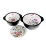 With Molly Golden Bell Wildflower Non-cracked Ttukbaegi Set(2kinds 0.6L, 0.85L),Earthen Pot+ Pot holder Set,Clay Pot,Ceramic Cookware with Lid For Cooking Made In Korea