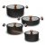 Withmolly kitchen IH aluminium Pot with wooe handle Set of 4P with lid -Single water pot 18cm, positive water pot 20cm, hot pot 24cm