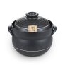 Yeoju traditional Korean Stone Pot  with Lid  Clay Pot for Cooking Hot Pot variety of dishes Cookware black 8.7x7x4.5 inches