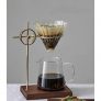 Gentle Prince arbel Walnet Gold Stand Hand Drip Coffee Maker Set with 400ml glass coffee servicer & grass dipper