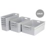 Plastic Storage Bins Pantry Organization and Storage Containers Storage Baskets Shelf Organizer Bins OfficeLarge 2p + Medium 3p + Small 5p set Gray